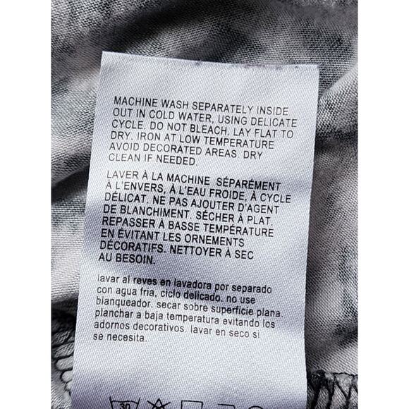 TOP/BLOUSE-BEBE-Black White Gray-Animal Print-Front Lace Up-Long Sleeves-LRG - Picture 9 of 15